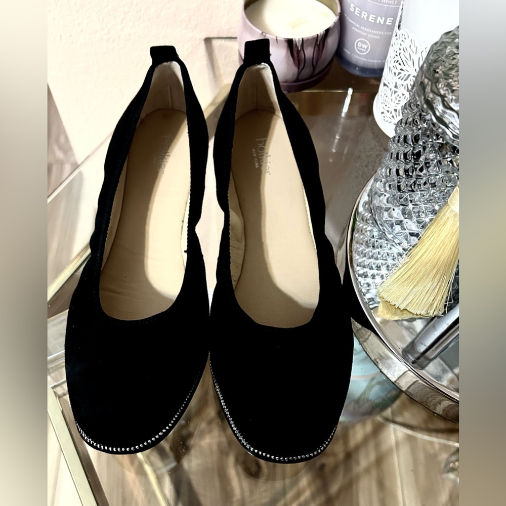 New Botkier Sueds Leather Black Flats/Shoes Size 6.5